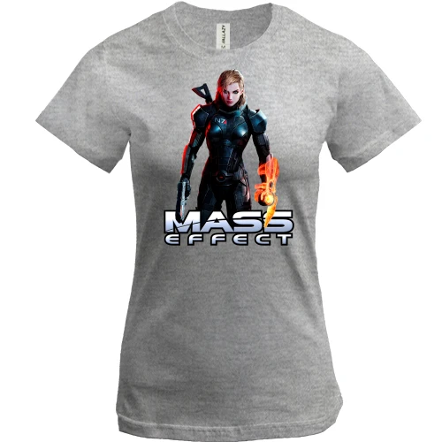 Женская футболка, Серый меланж, Mass Effect Jane Shepard