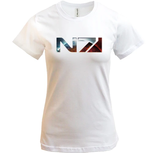 Женская футболка, Бежевый, Mass Effect N7