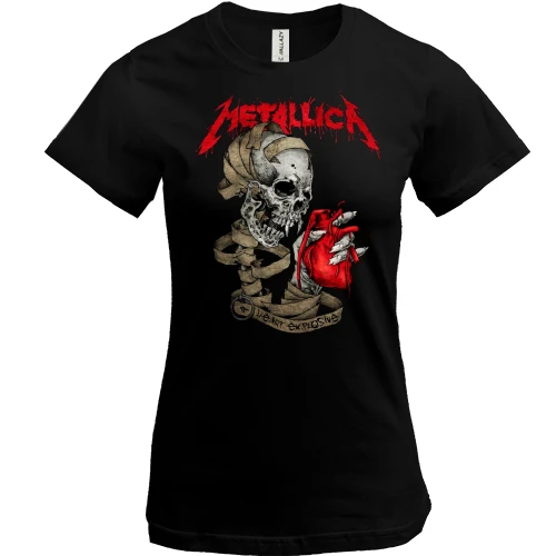 Женская футболка, Черный, Metallica (Heart Explosive)