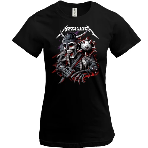 Женская футболка, Черный, Metallica (со скелетом-воином) 2