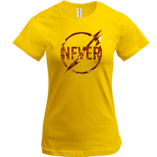 Женская футболка, Желтый, Metallica Never