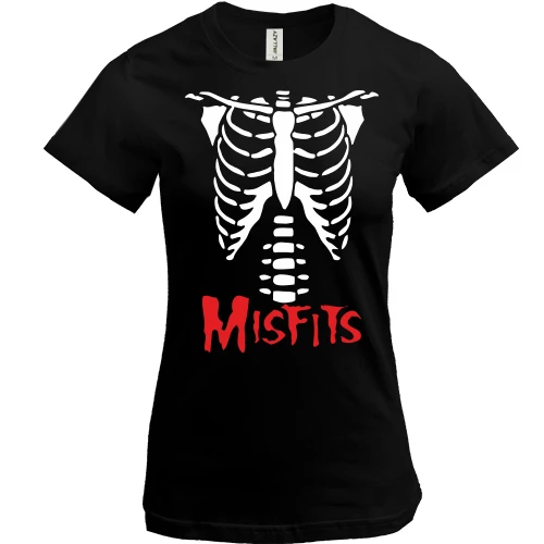 Жіноча футболка, Чорний, скелет Misfits