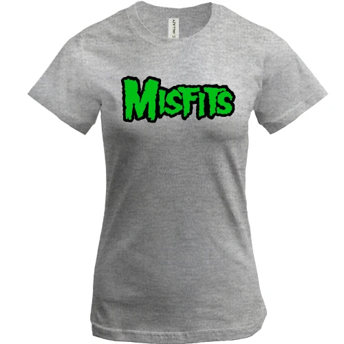 Женская футболка, Серый меланж, The Misfits Logo