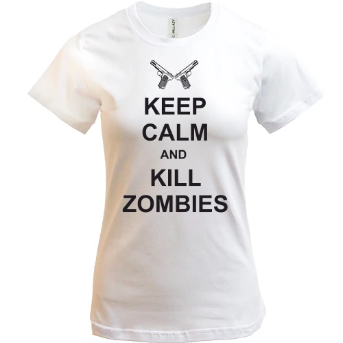 Женская футболка Keep Calm and kill zombies
