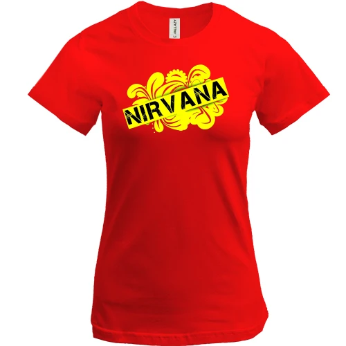 Женская футболка, Красный, Nirvana Арт