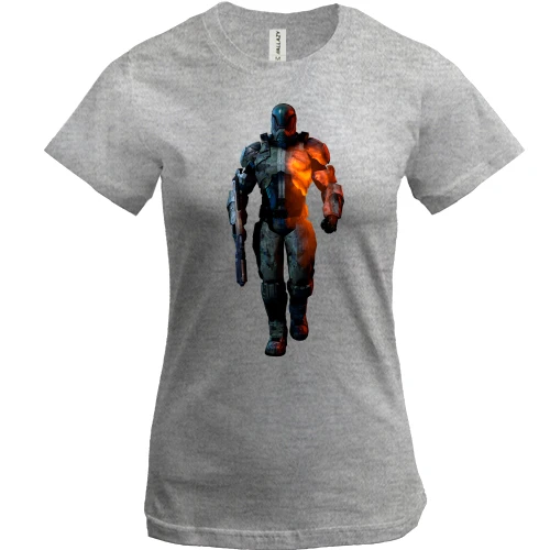 Женская футболка, Серый меланж, Mass Effect (персонаж)