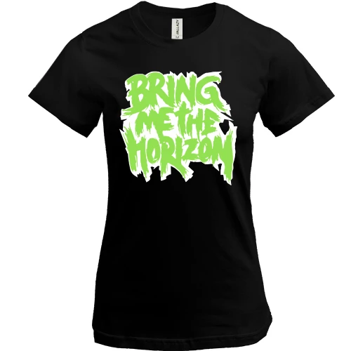 Жіноча футболка, Чорний, Bring me the horizon logo green