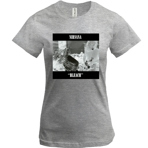 Женская футболка, Серый меланж, Nirvana Bleach