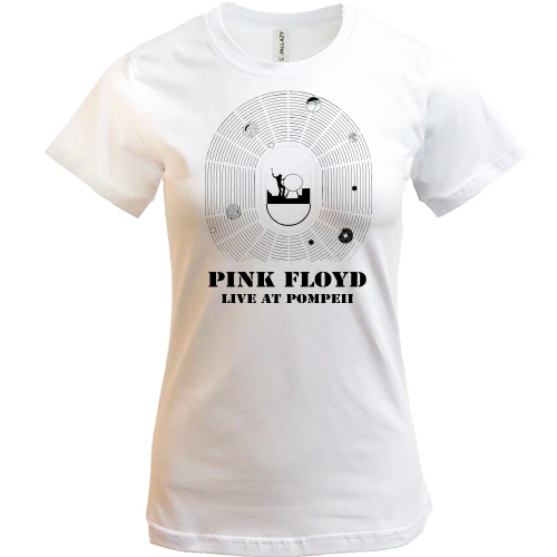 Жіноча футболка, Бежевий, Pink Floyd - LIVE AT POMPEII