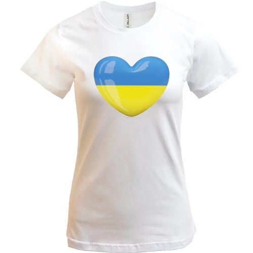 Жіноча футболка, Білий, Люблю Україну
