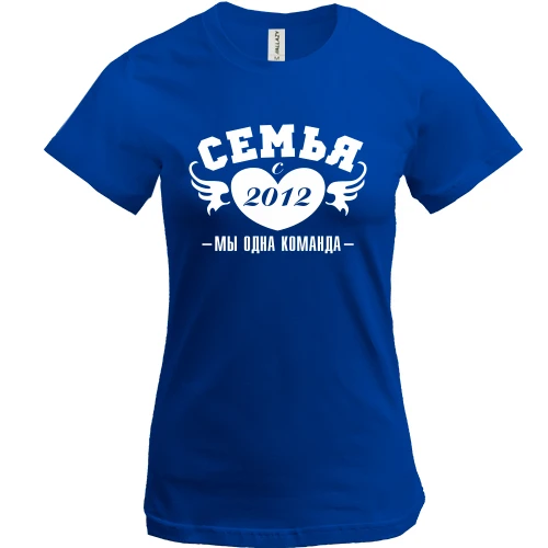 Жіноча футболка, Синій, Сім'я з 2012