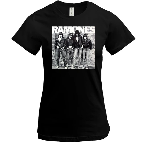 Женская футболка, Черный, Ramones Band чб