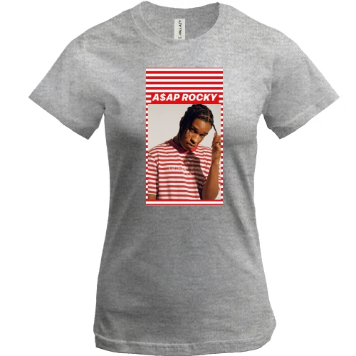 Женская футболка с Asap Rocky и полосками