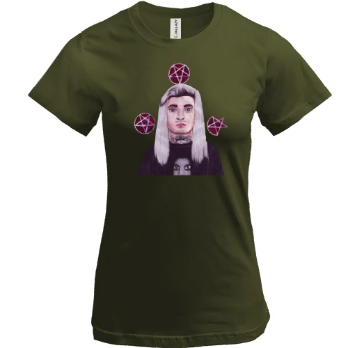 Жіноча футболка з Ghostemane і пентаграмами