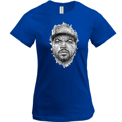 Женская футболка, Синий, с Ice Cube (иллюстрация)