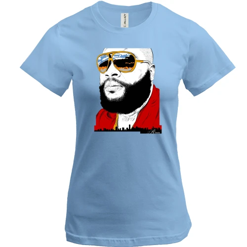 Женская футболка, Синий, с Rick Ross в очках