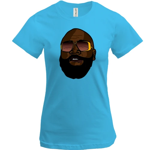 Женская футболка, Белый, с улыбающимся Rick Ross