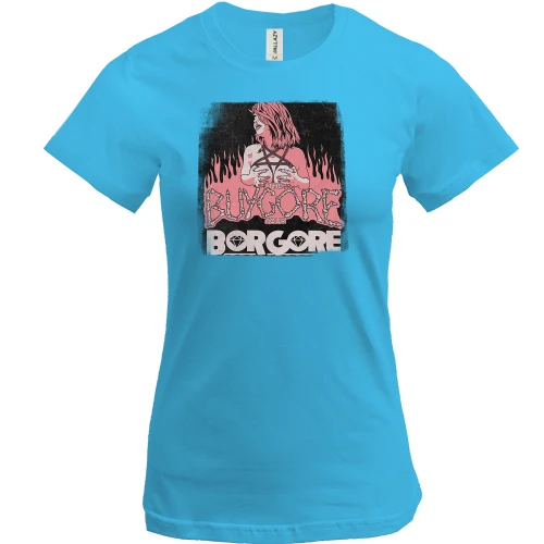 Жіноча футболка, синій, з Borgore