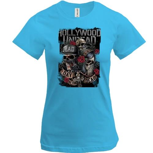Женская футболка с Hollywood Undead (обложка альбома)