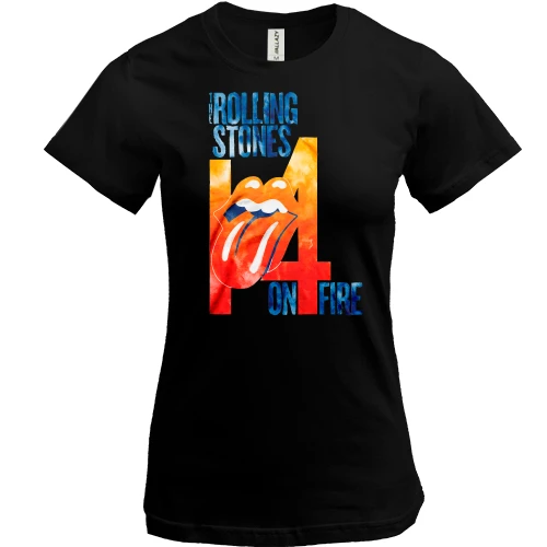 Женская футболка, Черный, Rolling Stones 14 Fire