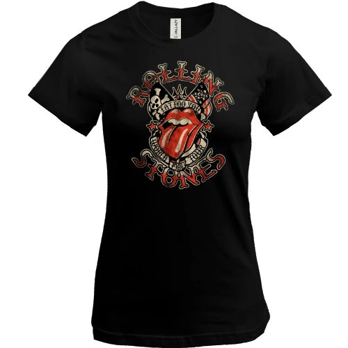 Женская футболка, Черный, Rolling Stones Art (2)