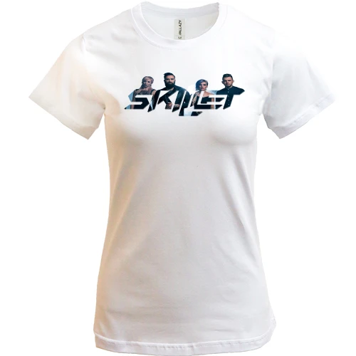 Женская футболка, Белый, Skillet Band
