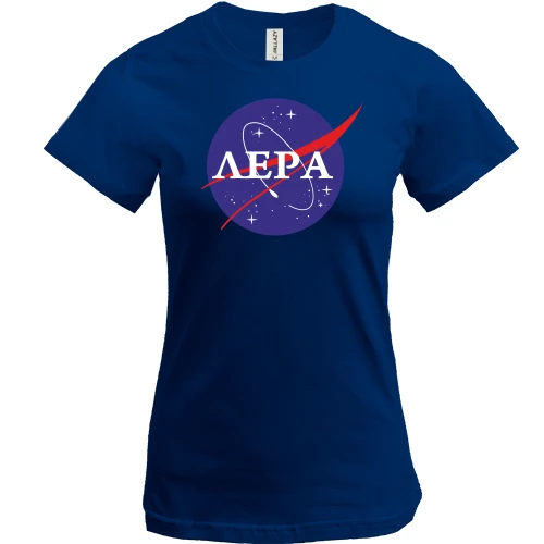 Женская футболка, Синий, Лера (NASA Style)