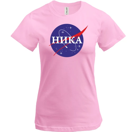 Женская футболка, Бежевый, Ника (NASA Style)