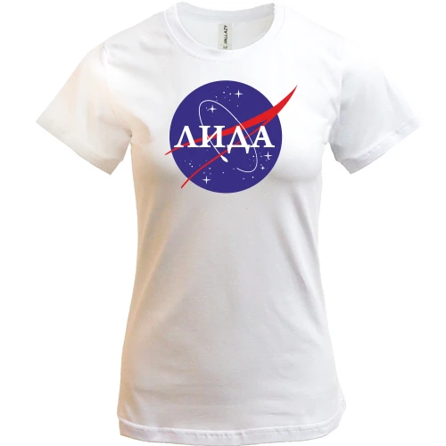 Женская футболка, Белый, Лида (NASA Style)