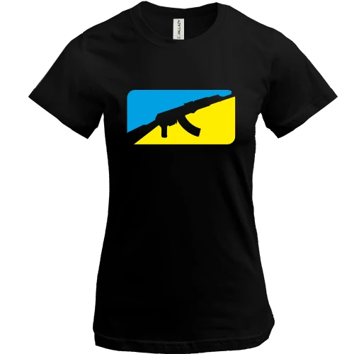 Жіноча футболка, Чорний, Ukrainian fighter