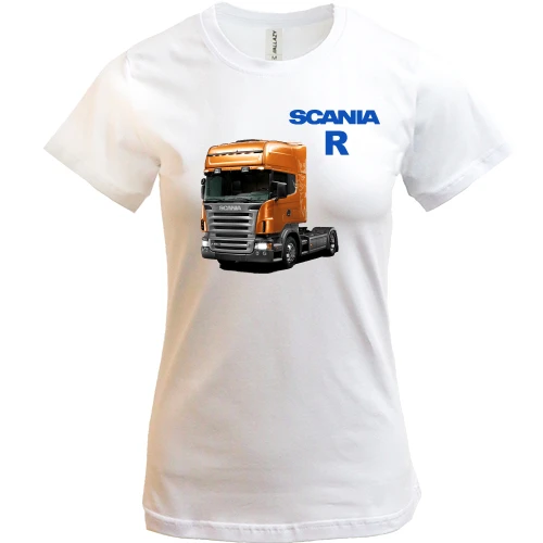 Женская футболка, Белый, Scania-R