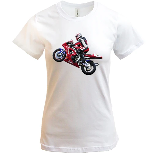 Женская футболка, белый, Yamaha Bike
