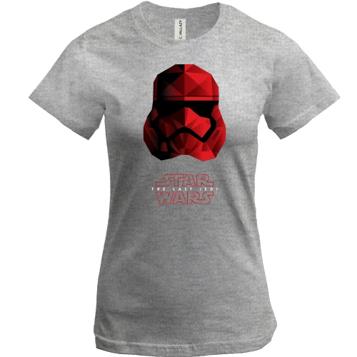 Женская футболка, Серый меланж, с джедаем (STAR WARS)