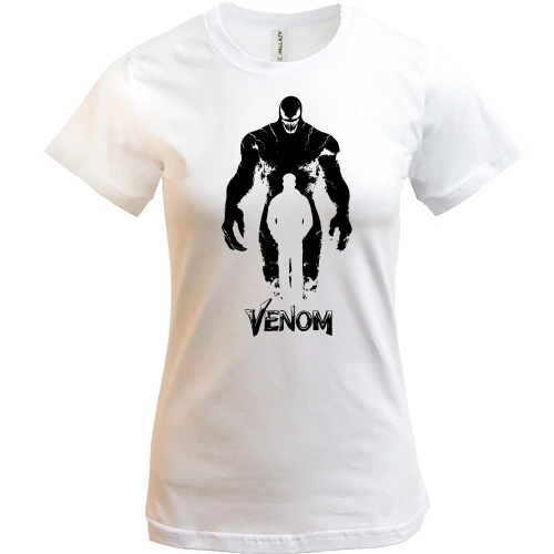 Женская футболка, Белый, с силуэтом "Venom"