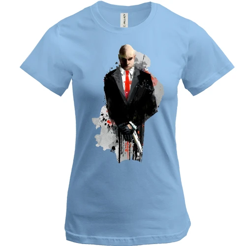 Женская футболка, Синий, с Hitman (арт)