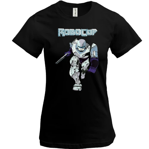 Женская футболка, Черный, с Robocop
