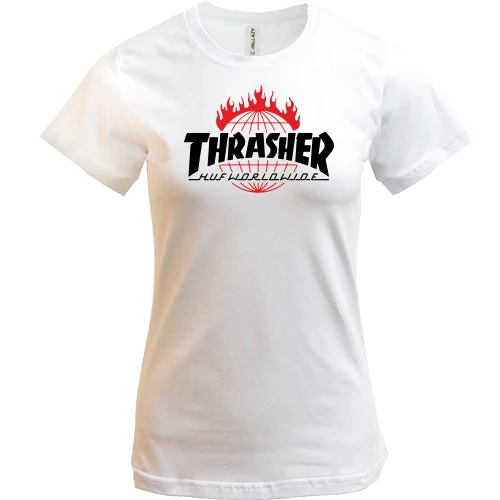 Женская футболка, Белый, Thrasher Huf Worldwide