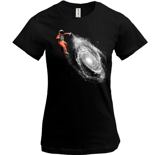 Женская футболка Космонавт с баллончиком