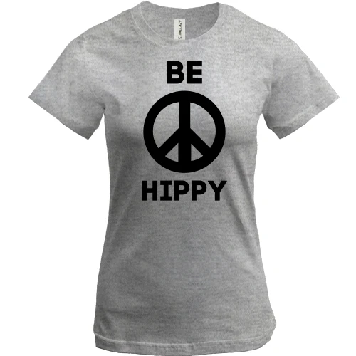 Женская футболка, Серый меланж, Be Hippy