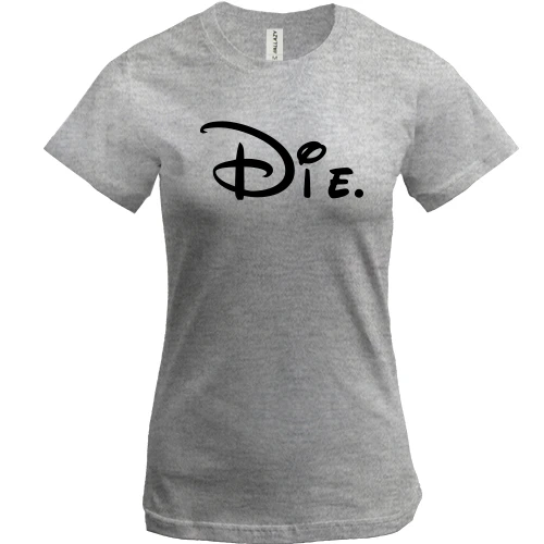 Женская футболка, Серый меланж, Die (Mickey Style)