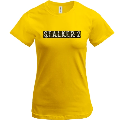 Женская футболка, Желтый, с надписью "STALKER 2"