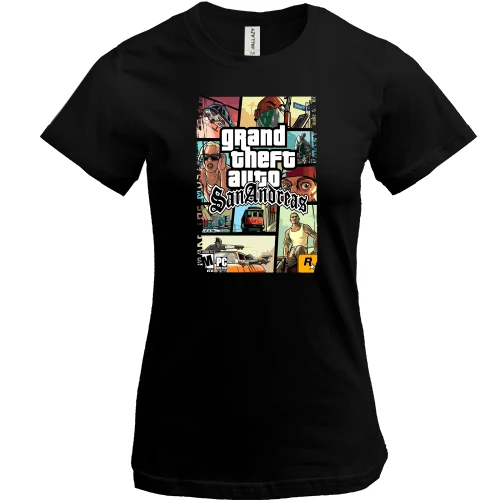 Жіноча футболка, Чорний, GTA - San Andreas