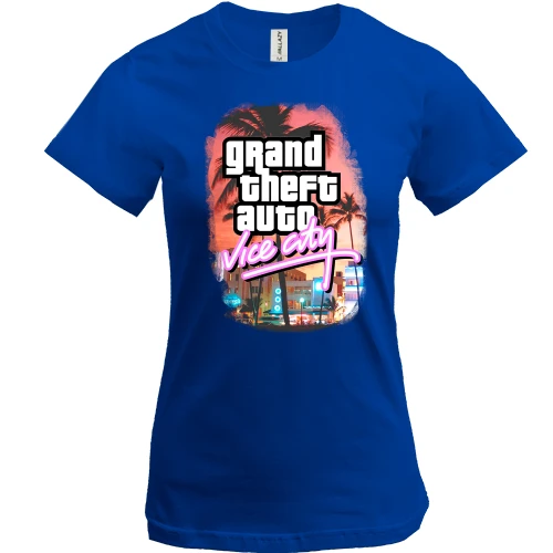Женская футболка, Синий, GTA - Vice city