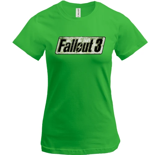 Женская футболка, Зеленый, Fallout 3 с логотипом