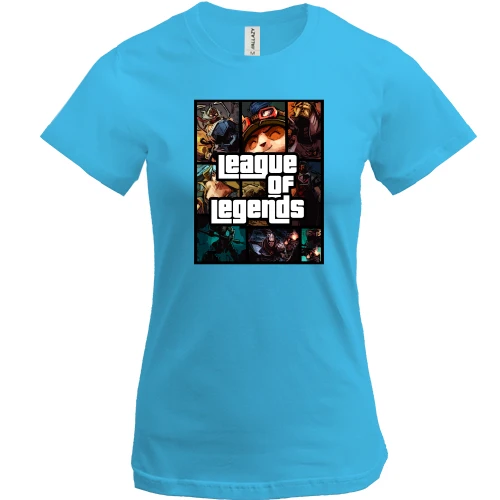 Женская футболка, Белый, League of Legends в стиле GTA