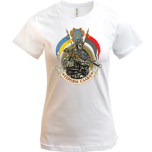 Жіноча футболка, Білий, Героям Слава!
