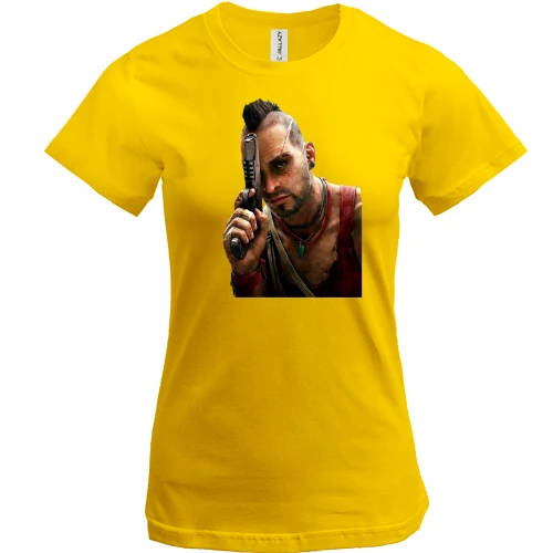 Женская футболка, Желтый, с Ваасом: Far Cry 3
