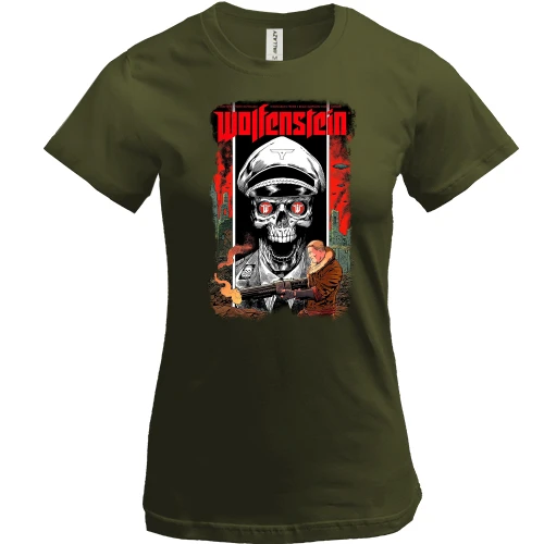 Женская футболка, Хаки, с Wolfenstein