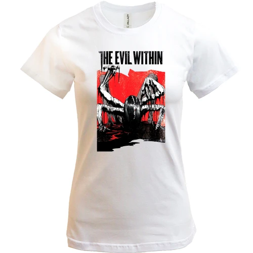 Женская футболка, Белый, с обложкой The Evil Within