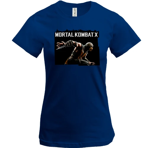 Женская футболка, Синий, Mortal Kombat X